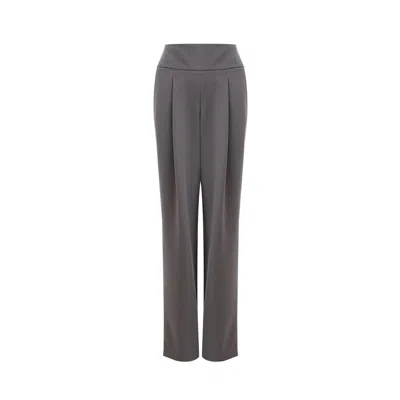Lardini Elegant Gray Wool Trousers For Women