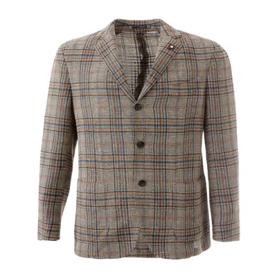 Lardini Elegant Linen Men's Jacket In Multi
