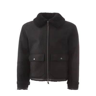 Lardini Elegant Montone Leather Jacket In Men's In Black