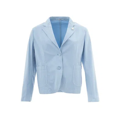 Lardini Elegant Turquoise Cotton Jacket For Women In Blue