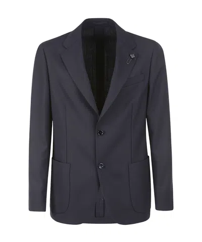 Lardini English Vents Single-breasted Blazer In Blue