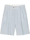 Lardini Tailored Pleated Shorts Pockets In Blue