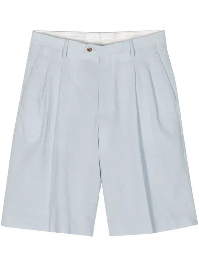 Lardini Tailored Pleated Shorts Pockets In Blue