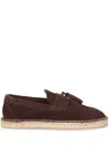 Lardini Suede And Calf Leather Brown Espadrilles In Brown