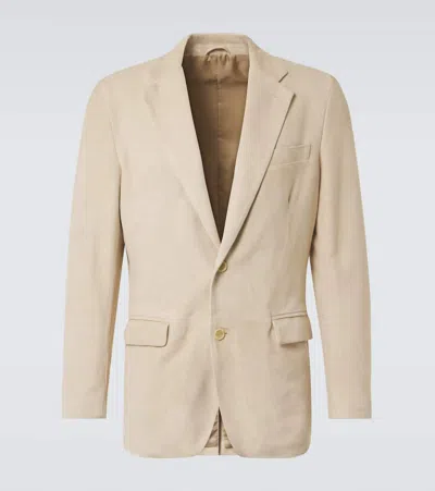 Lardini Eszenon Suede Blazer In Beige