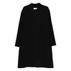 Lardini Collared Wool Coat Featuring Side Pockets In Black