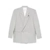 Lardini Double-breasted Blazer In Gray