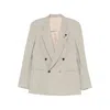 Lardini Double-breasted Blazer In Gray