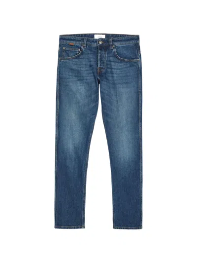 Lardini Faded Straight-leg Jeans In Blue