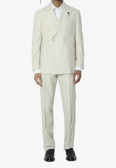 Lardini Feeling Double-breasted Suit In White
