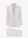 Lardini Feeling Linen Suit With Removable Iconic Brooch In White