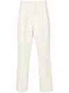 LARDINI LARDINI FEELING TROUSERS IN CREAM COLORED COTTON TWILL