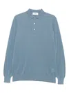 Lardini Fine-knit Polo Shirt In Blue