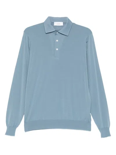 Lardini Fine-knit Polo Shirt In Blue