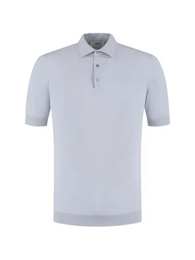 Lardini Fine-knit Polo Shirt In Blue