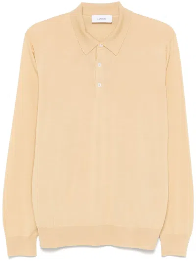 Lardini Fine-knit Polo Shirt In Neutrals
