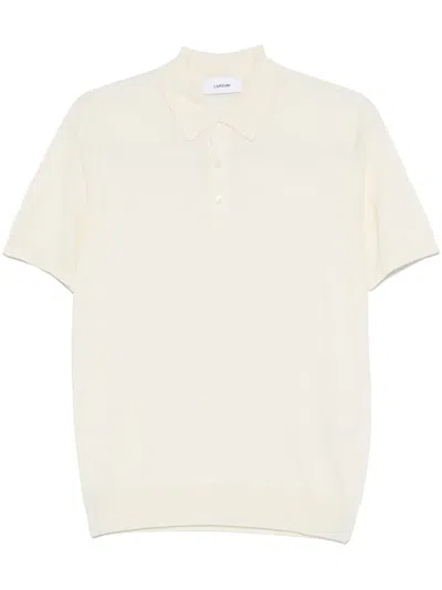 Lardini Fine-knit Polo Shirt In Neutrals