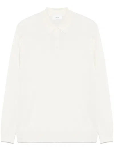 Lardini Fine-knit Polo Shirt In Neutrals