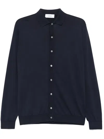 Lardini Fine-knit Shirt In Blue