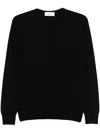 Lardini Men's Lightweight Crew Neck Wool Sweater In Black