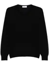 Lardini Men's Lightweight Crew Neck Wool Sweater In Black