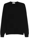 Lardini Men's Lightweight Crew Neck Wool Sweater In Black
