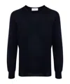 Lardini Men's Lightweight Crew Neck Wool Sweater In Black