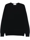 Lardini Men's Lightweight Crew Neck Wool Sweater In Blue