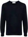 Lardini Men's Lightweight Crew Neck Wool Sweater In Blue