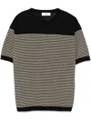 Lardini Crew Neck Striped Pattern In Black