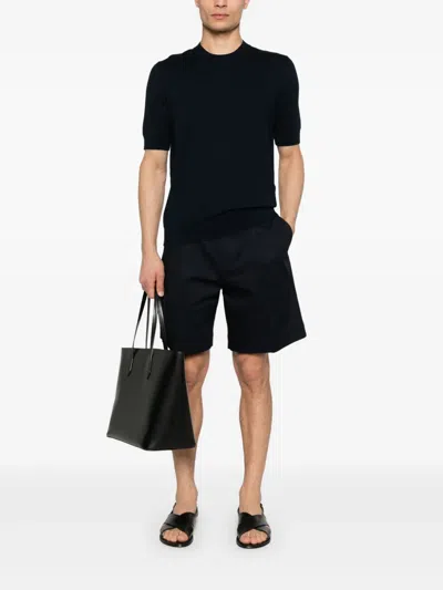 Lardini Fine-knit T-shirt In Blue