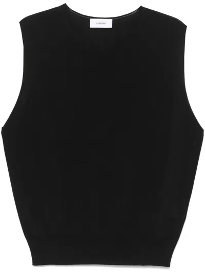 Lardini Fine-knit Vest In Black