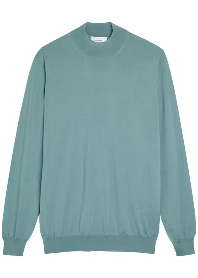 Lardini Fine-knit Wool Top In Blue