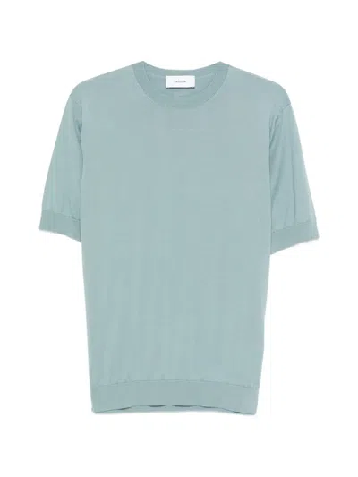 Lardini Fine-knit T-shirt In Blue