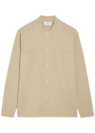 Lardini Fine-knit Wool Jacket In Beige
