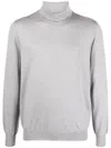 Lardini Turtleneck Sweater With Ribbed Cuffs And Hem In Gray