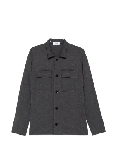 Lardini Flap-pocket Button-up Cardigan In Gray