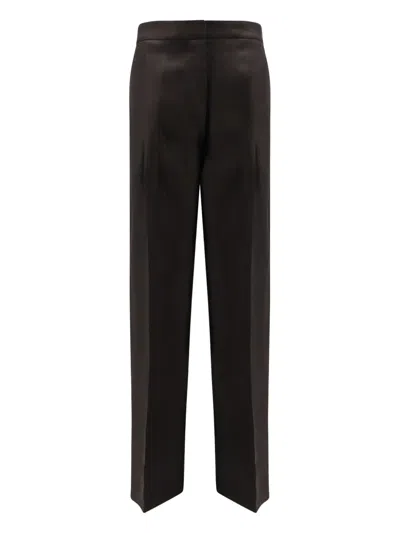 Lardini Flat-front Trousers In Brown