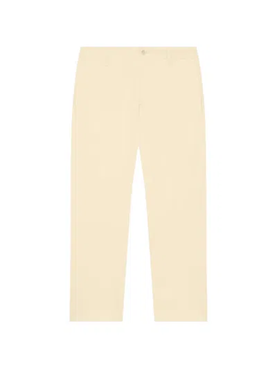 Lardini Flat-front Cotton-twill Trousers In Yellow