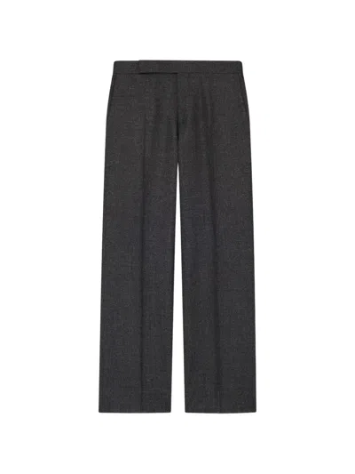 Lardini Flat-front Straight-leg Trousers In Gray