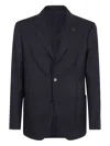 Lardini Single-breasted Tailored Black Wool Blend Jacket In Black