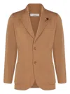 Lardini Flower-embellished Two-buttons Blazer In Brown