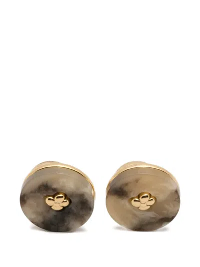 Lardini Flower-detail Round Cufflinks In Gold
