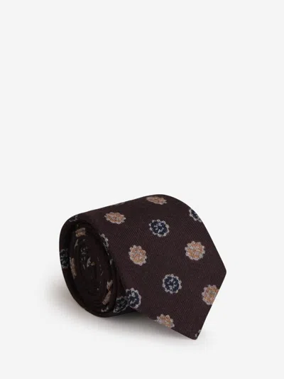 Lardini Geometric Motif Tie In Brown