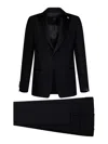 Lardini Single-breasted Crepe Suit In Black