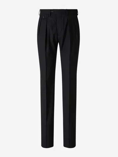 Lardini Formal Wool Trousers In Black