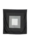 Lardini Geometric Silk Scarf In Black