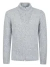 Lardini Knitted Zip-up Sweater With High Collar In White