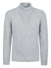 Lardini Knitted Zip-up Sweater With High Collar In White