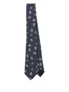 Lardini Geometric-pattern Silk Tie In Blue